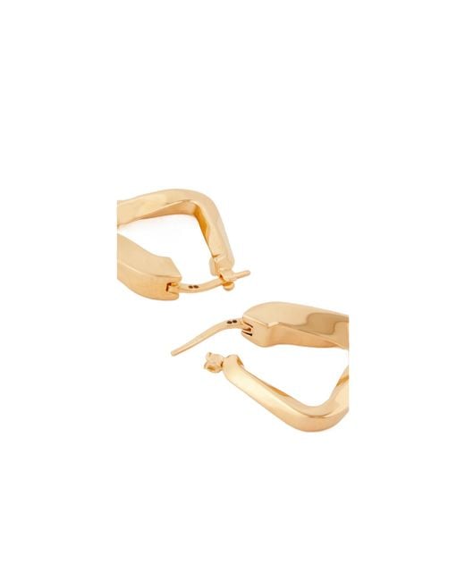 Bottega Veneta Metallic Small Twist Triangle Hoop Earrings