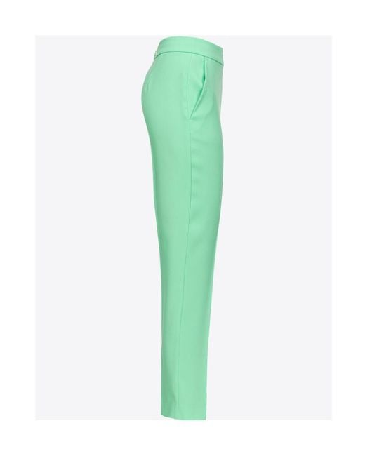 Pinko Green Concealed Zipped Tapered-Leg Trousers