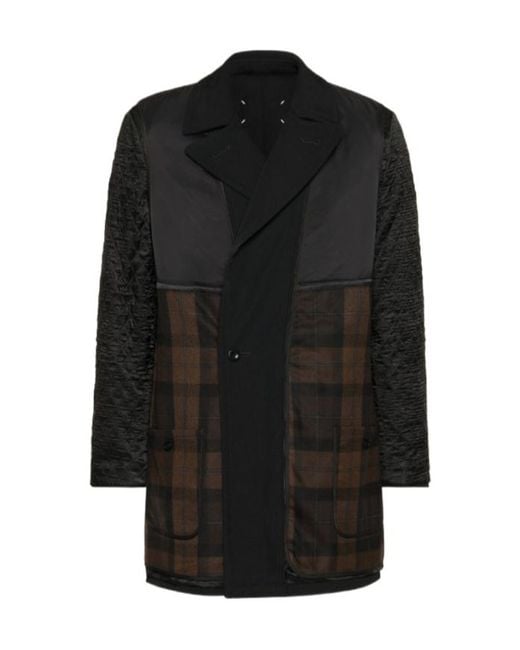Maison Margiela Black Double-Breasted Frayed Detail Jacket for men