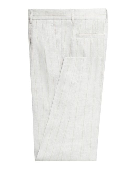 Brunello Cucinelli White Pinstriped Two-Piece Suit for men