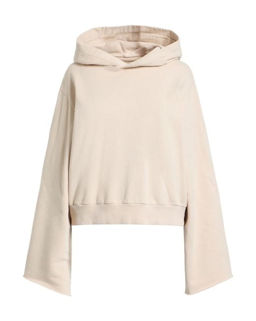 MM6 by Maison Margiela Natural Solidcolor Hooded Sweatshirt