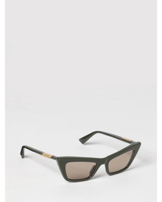 Bottega Veneta White Eyewear Cat Eye Frame Sunglasses