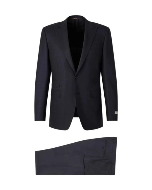Canali Blue Straight Two-Piece Suit for men