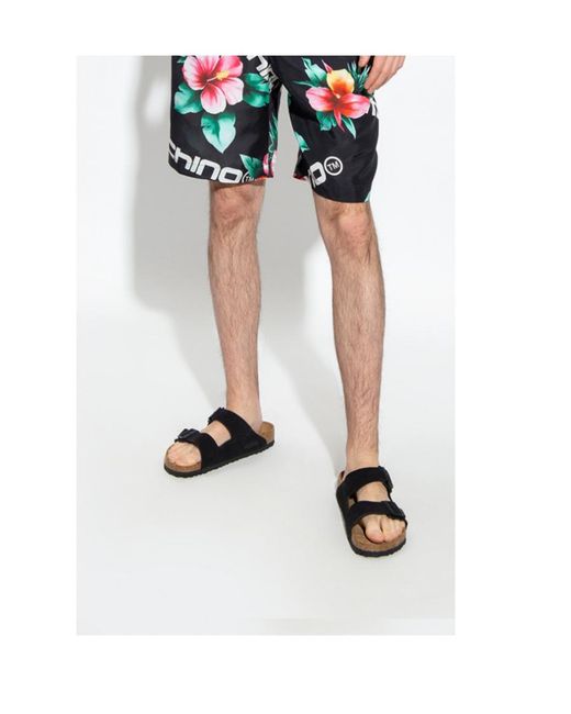 Birkenstock Black Arizona Suede Sandals for men