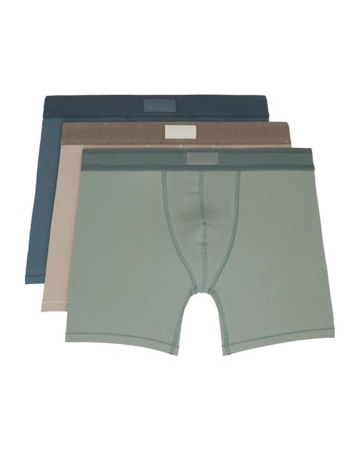 Skims Gray Logo Boxer Briefs Three-Pack for men