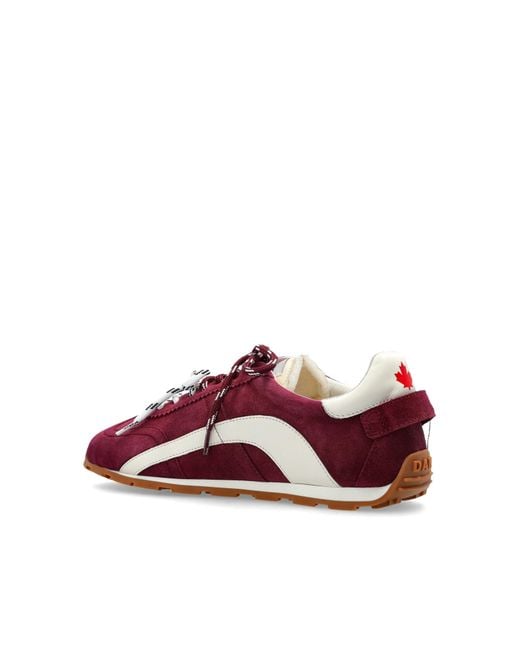DSquared² Red Round-Toe Sneakers