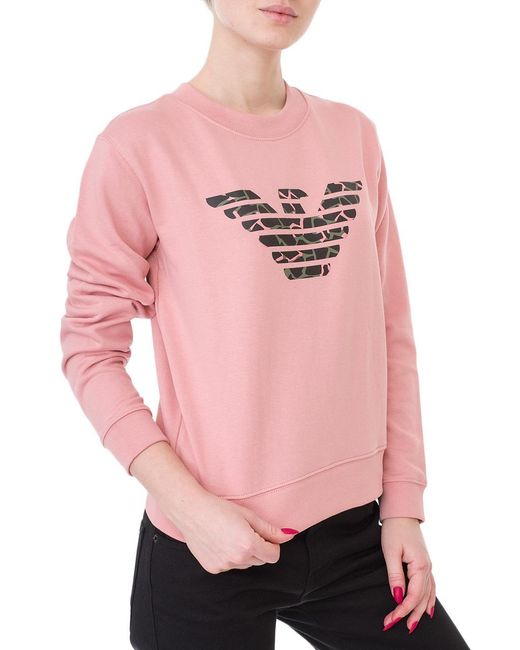 Emporio Armani Pink Round-Necked Logo Sweater