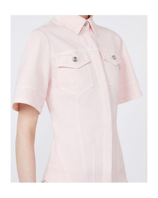 Sportmax Pink Slim-Fit Bull Denim Shirt