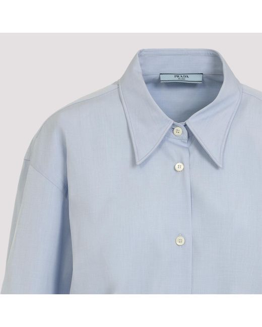 Prada Blue Fil-À-Fil Button-Up Shirt