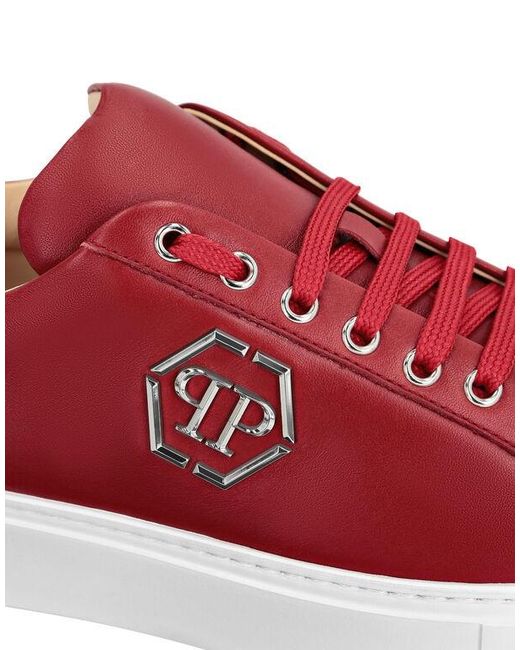Philipp Plein Red Logo Casual Sneakers for men