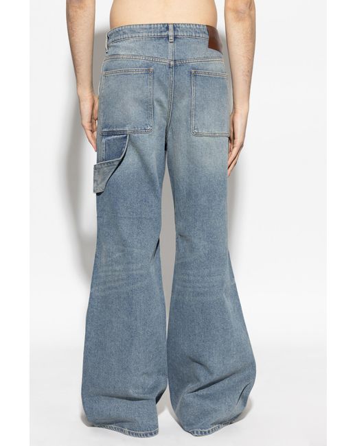 Courreges Blue Wide-Leg Jeans for men