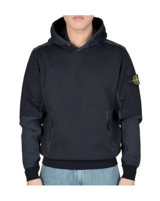 Stone Island Blue Logo Patch Sweater for men