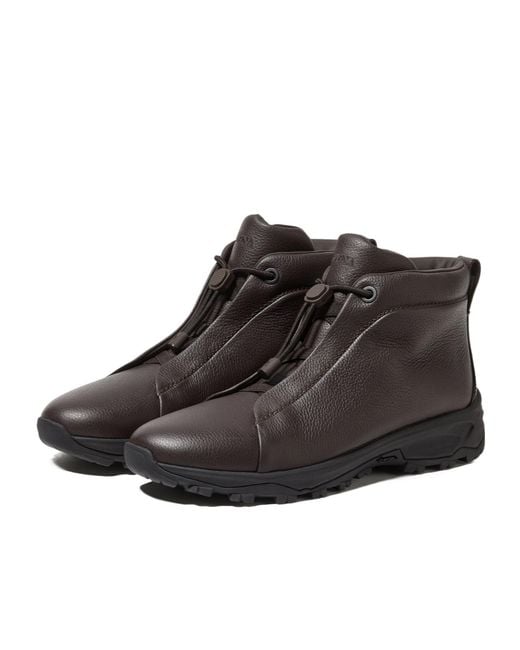Zegna Brown Triple Stitch Vetta Boots for men