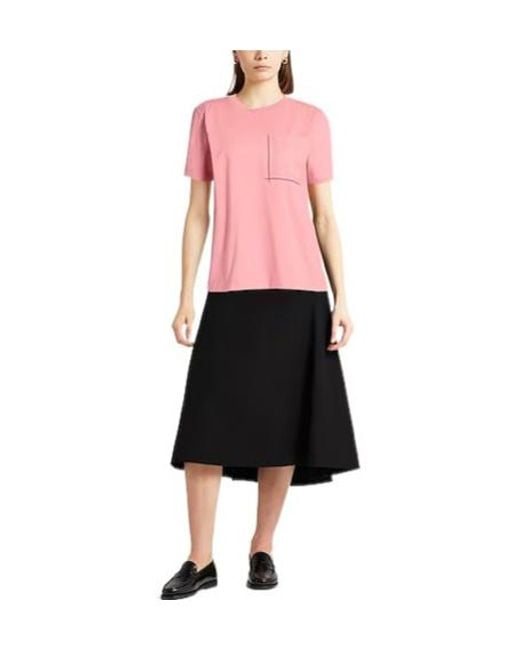 Brunello Cucinelli Pink Solid Crew Neck Short-Sleeve T-Shirt