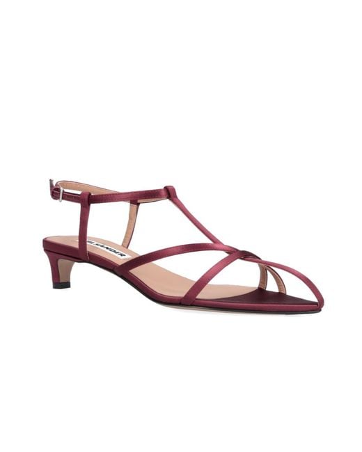 Jil Sander Pink Strappy Kitten-Heel Sandals