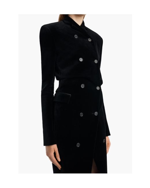 Khaite Black Rolon Coat