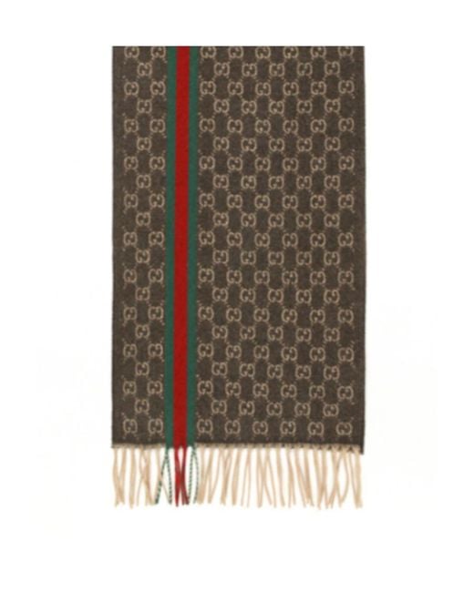 Gucci Brown Logo Detail Scarf for men