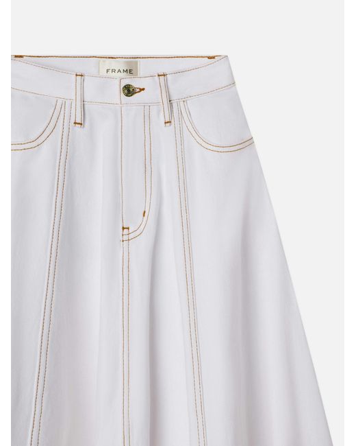 FRAME White High Waist Denim Skirt