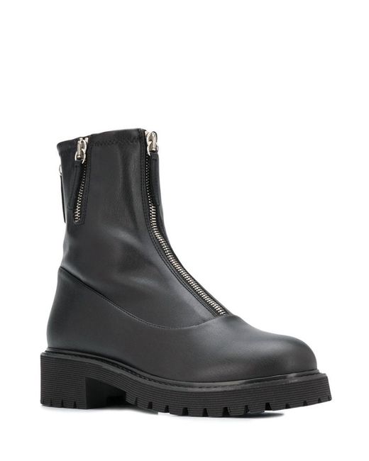 Giuseppe Zanotti Black Front Zipper And Ankle Boots