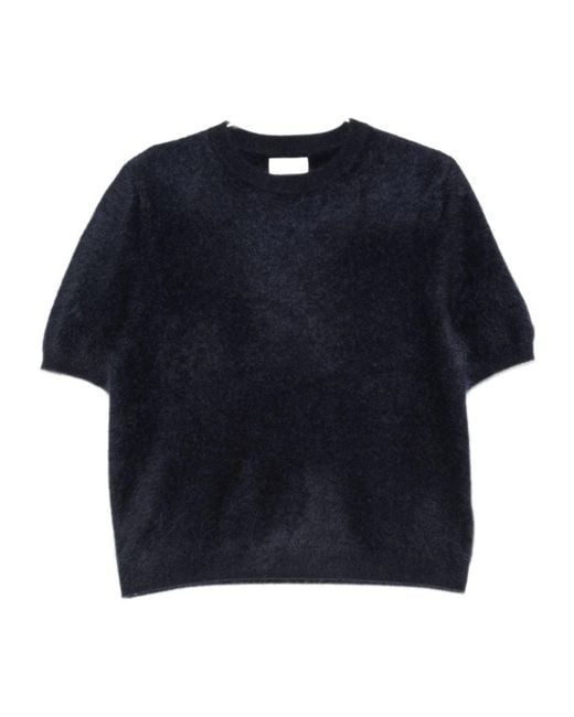 Soft Goat Blue Oversized Crewneck Knitwear