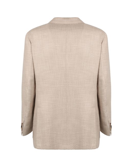 Kiton Natural Single-Breasted Tailored Blazer for men