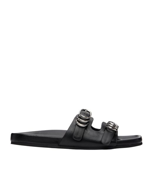 Rag & Bone Black Rue Leather Slippers