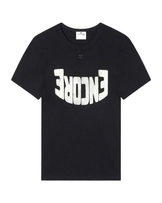 Courreges Black Graphic-Print T-Shirt for men