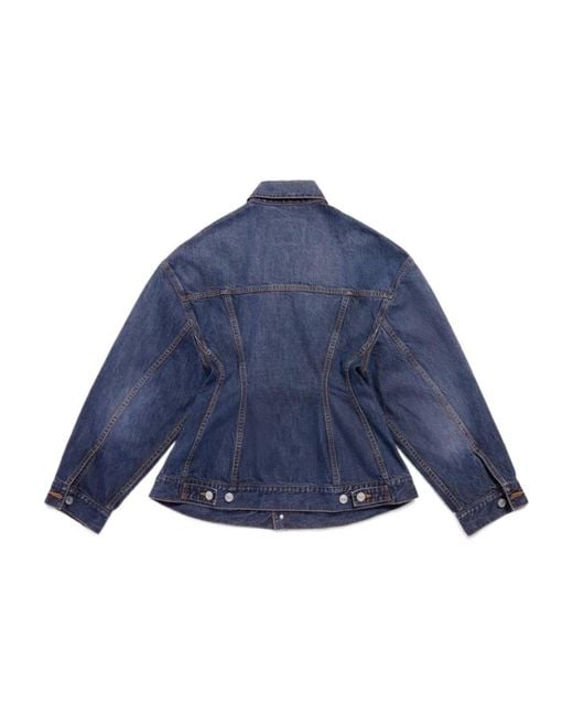 Balenciaga Blue Collared Button-Up Denim Jacket