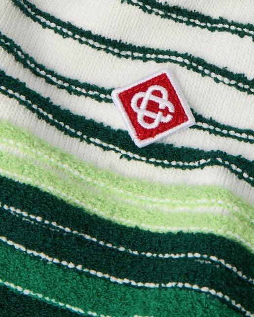 Casablanca Green Stripe Zip-Up Cardigan