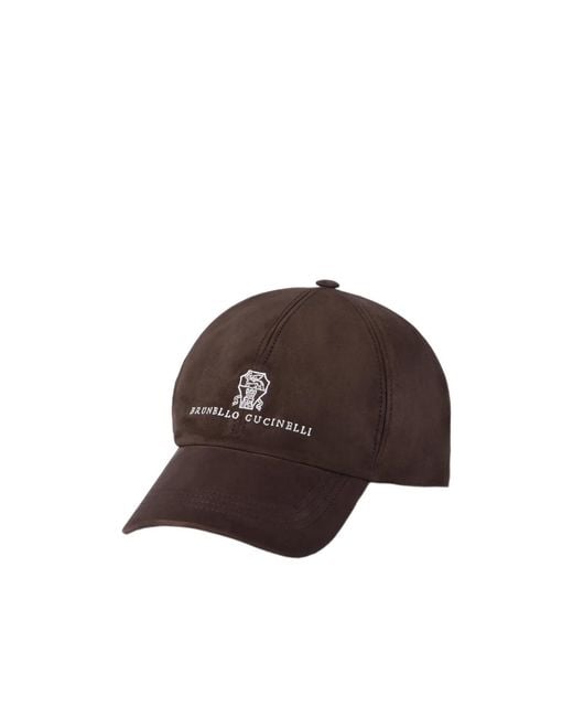 Brunello Cucinelli Brown Logo-Embroidered Baseball Cap for men
