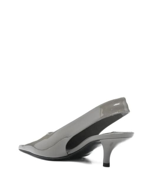 Totême White Pointed-Toe Slingback Pumps