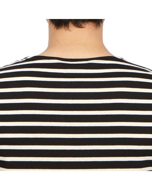 Saint James Black Striped Short-Sleeved T-Shirt for men