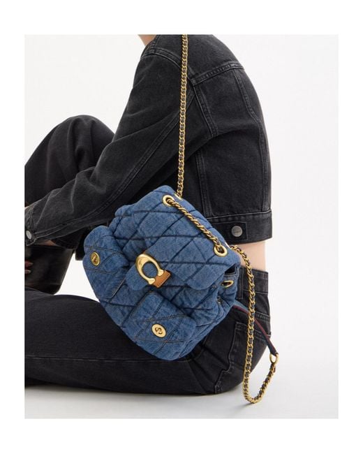 COACH Blue Tabby Quilted Backpack