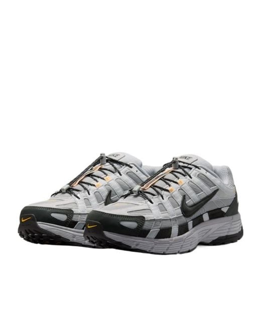 Nike Gray P-6000 Lace-Up Sneakers for men