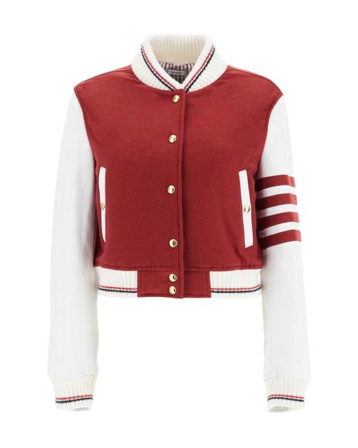 Thom Browne Red Striped Buttoned Jacket