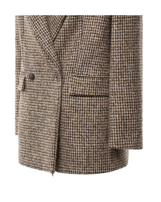 Dondup Gray Houndstooth Double-Breasted Jacket