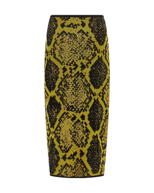 The Attico Green Python Jacquard Skirt