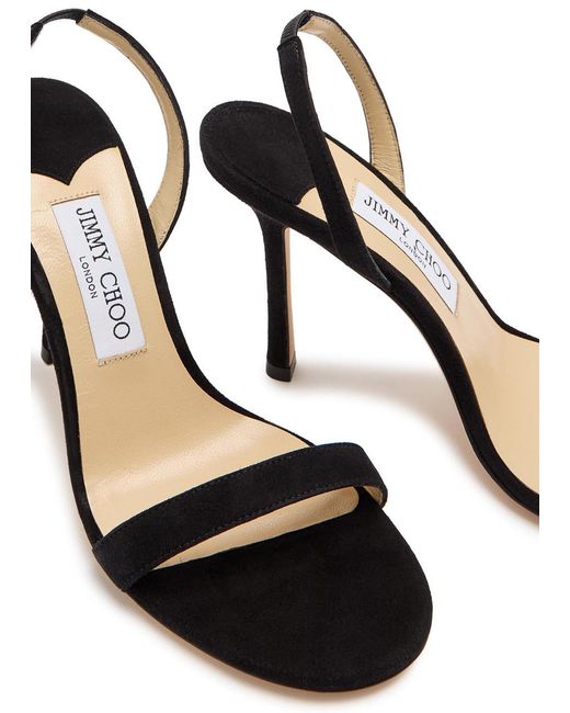 Jimmy Choo Metallic Jenn 100 Suede Slingback Sandals