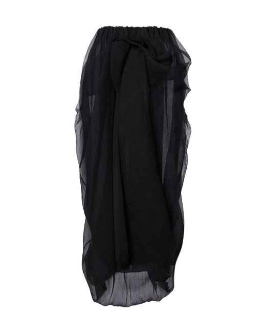 Magda Butrym Black Ruffled Silk Tulle Maxi Skirt