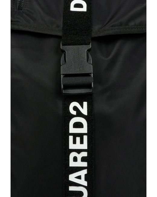 DSquared² Black Logo-Print Backpack