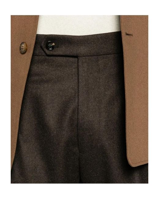 Berwich Gray Pleated Wool Trousers for men