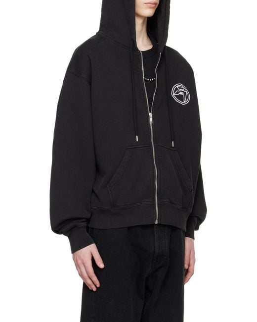 Ambush Black Amblem Zip-Up Hoodie for men