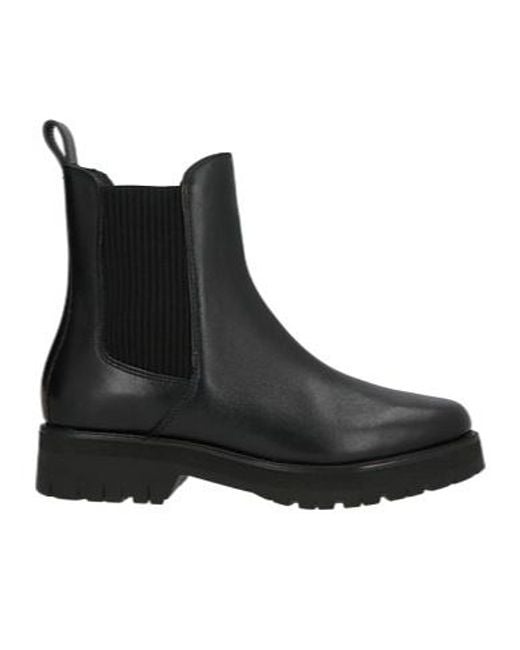Rag & Bone Black Solid-Colored Leather Chelsea Boots