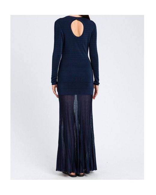Twinset Blue Knitted Pleated Dress