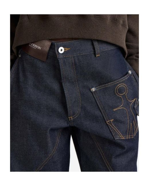 J.W. Anderson Blue Twisted Workwear Denim Jeans