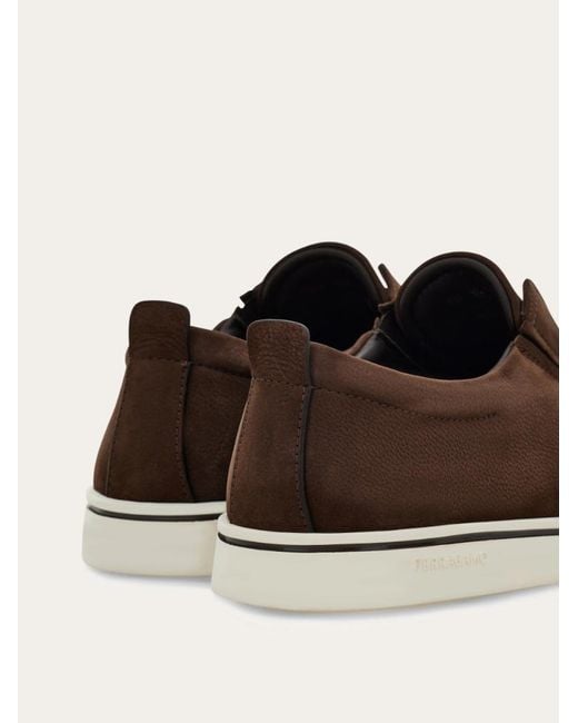 Ferragamo Brown Slip On Sneaker for men