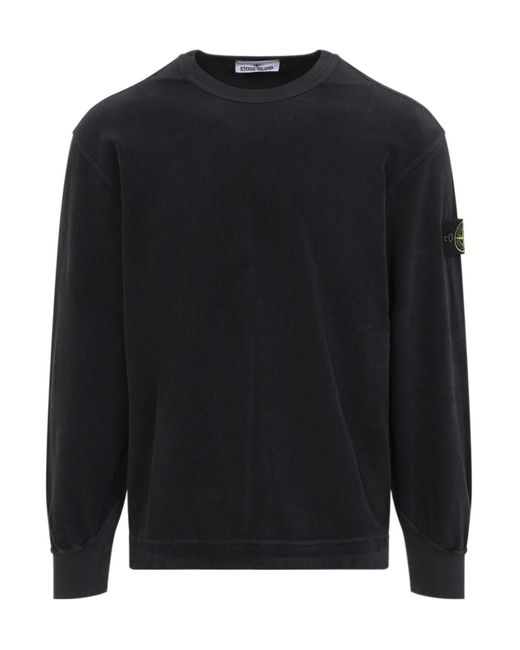 Stone Island Blue Long-Sleeve Sweatshirt for men