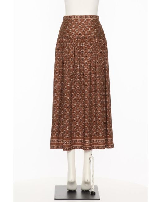 Valentino Brown Patterned Skirt