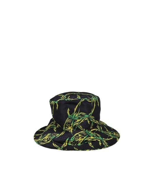 MSGM Green トライバル シャーク プリント バケット ハット for men
