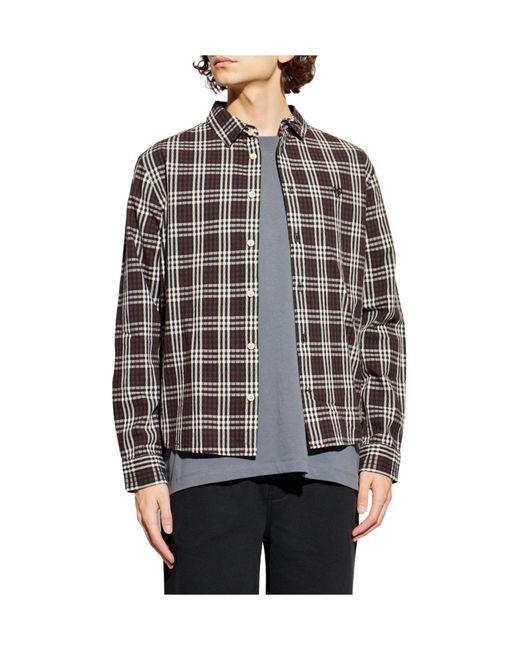AllSaints Gray Santiago Check Shirt